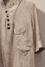 Overlapping Pocket T-shirt - Beige