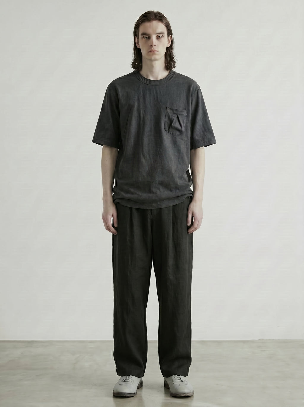 Round Collar Print T-shirt