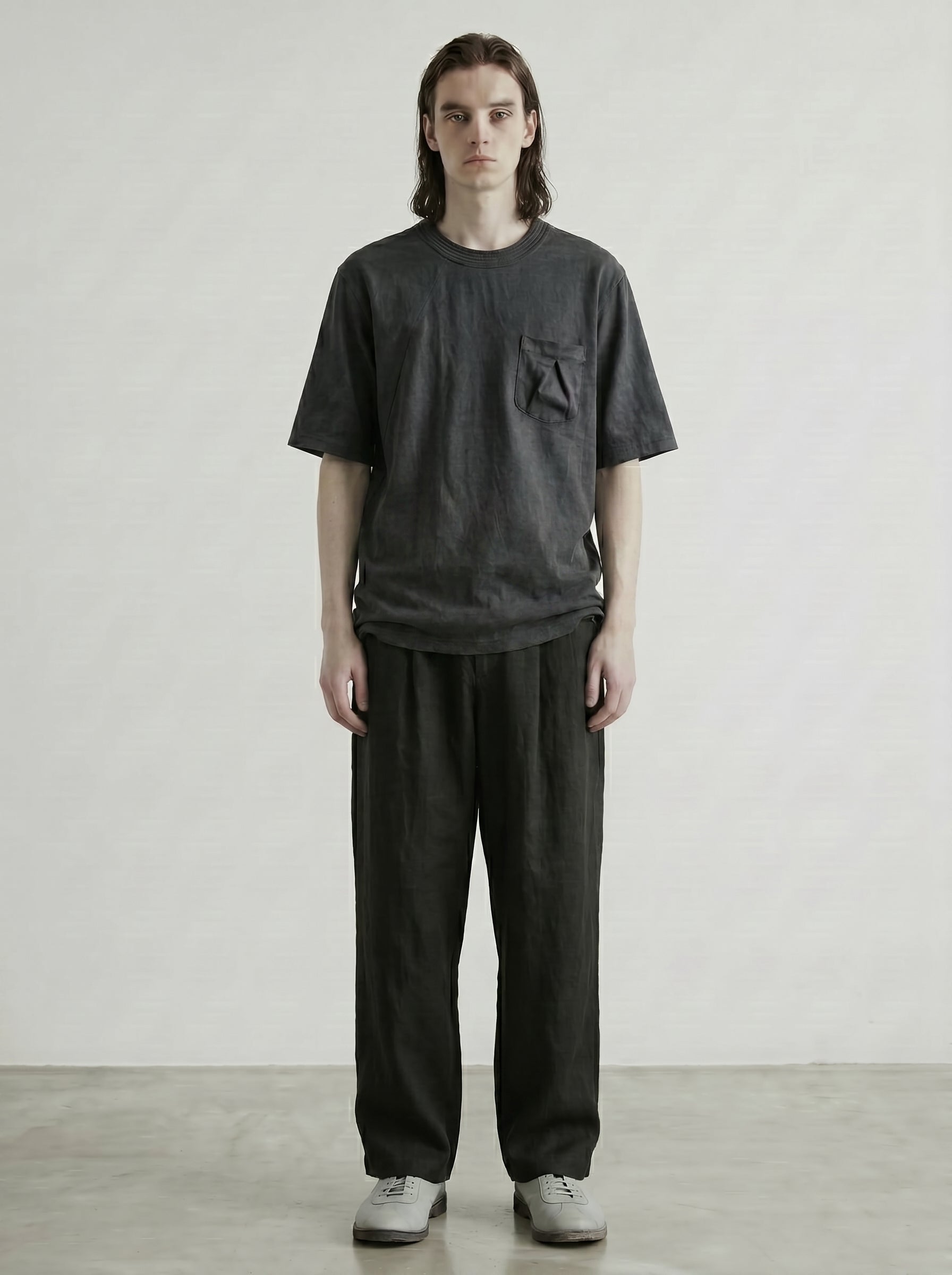 Round Collar Print T-shirt