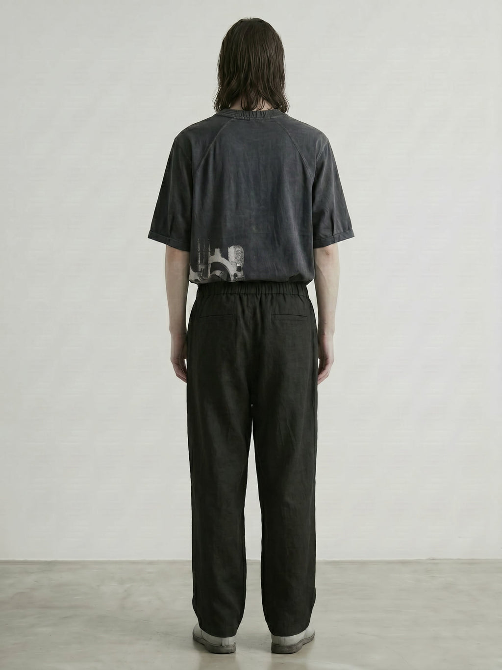 Round Collar Print T-shirt