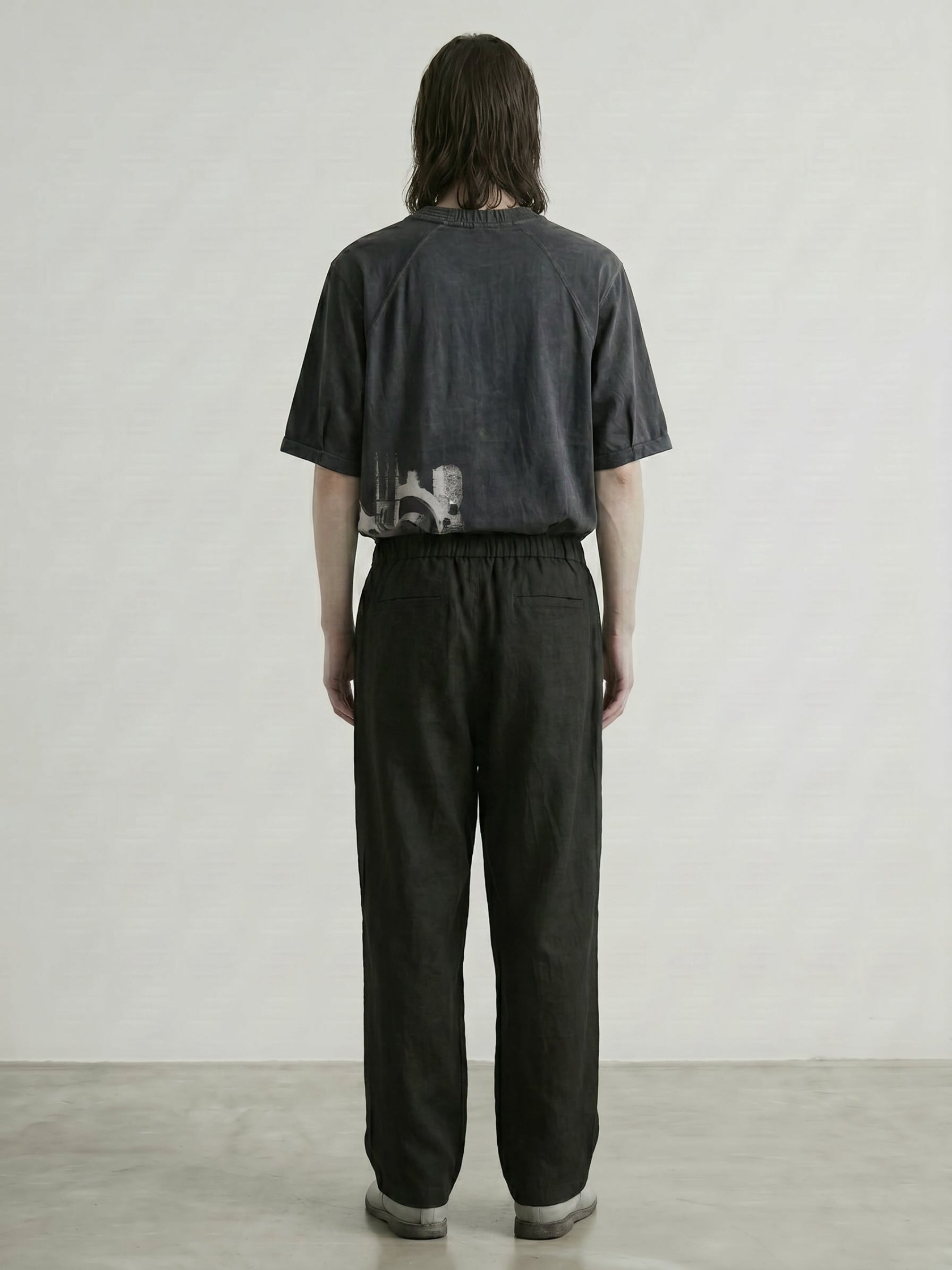 Round Collar Print T-shirt