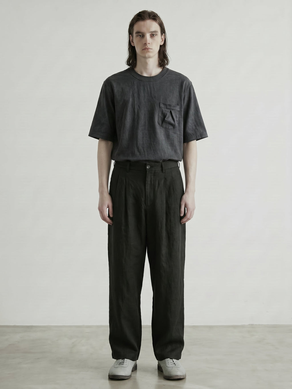 Round Collar Print T-shirt