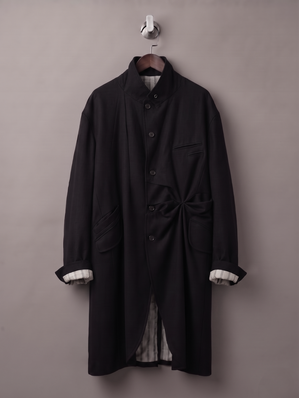 Asymmetric Pleated Coat