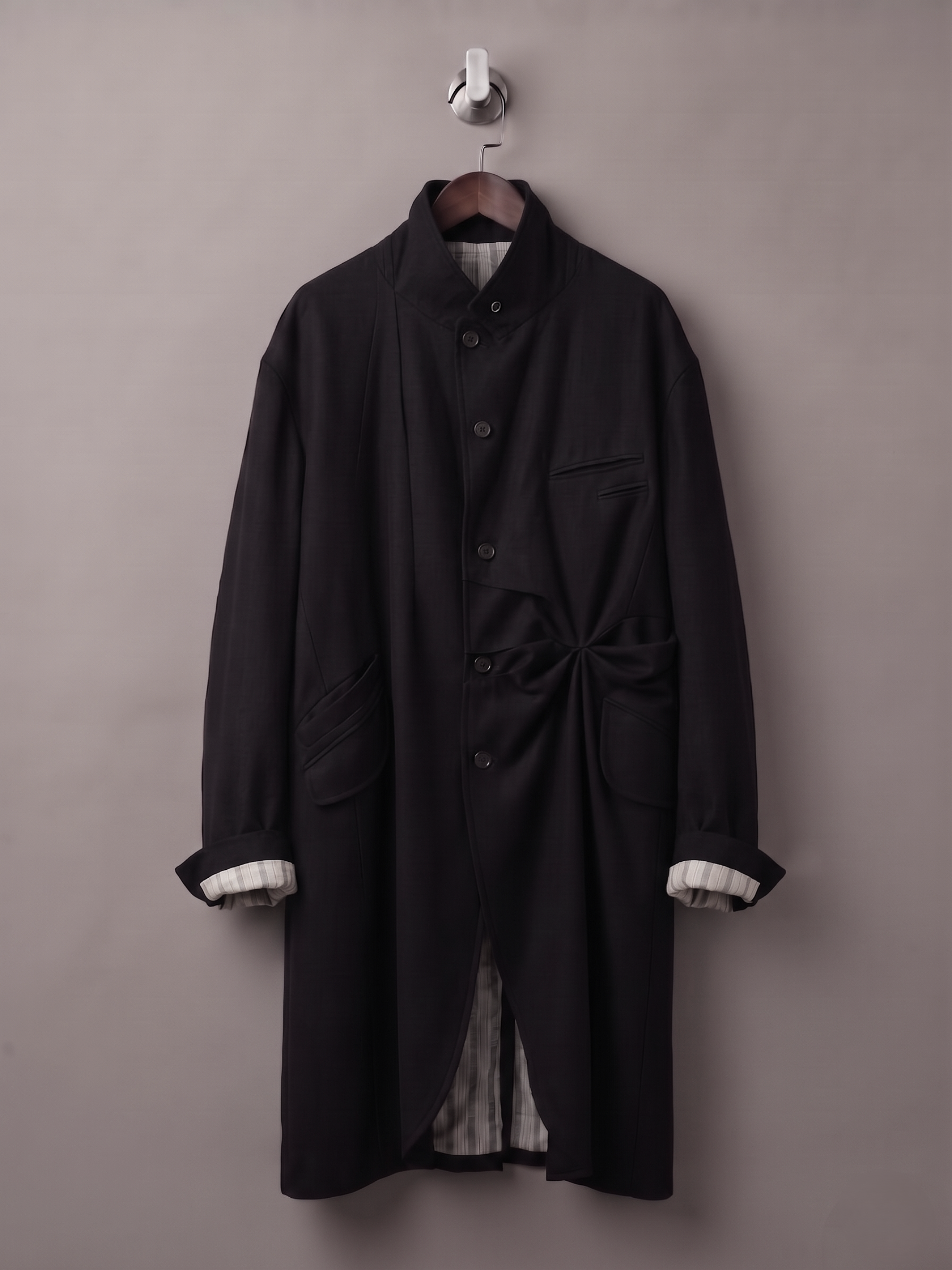 Asymmetric Pleated Coat