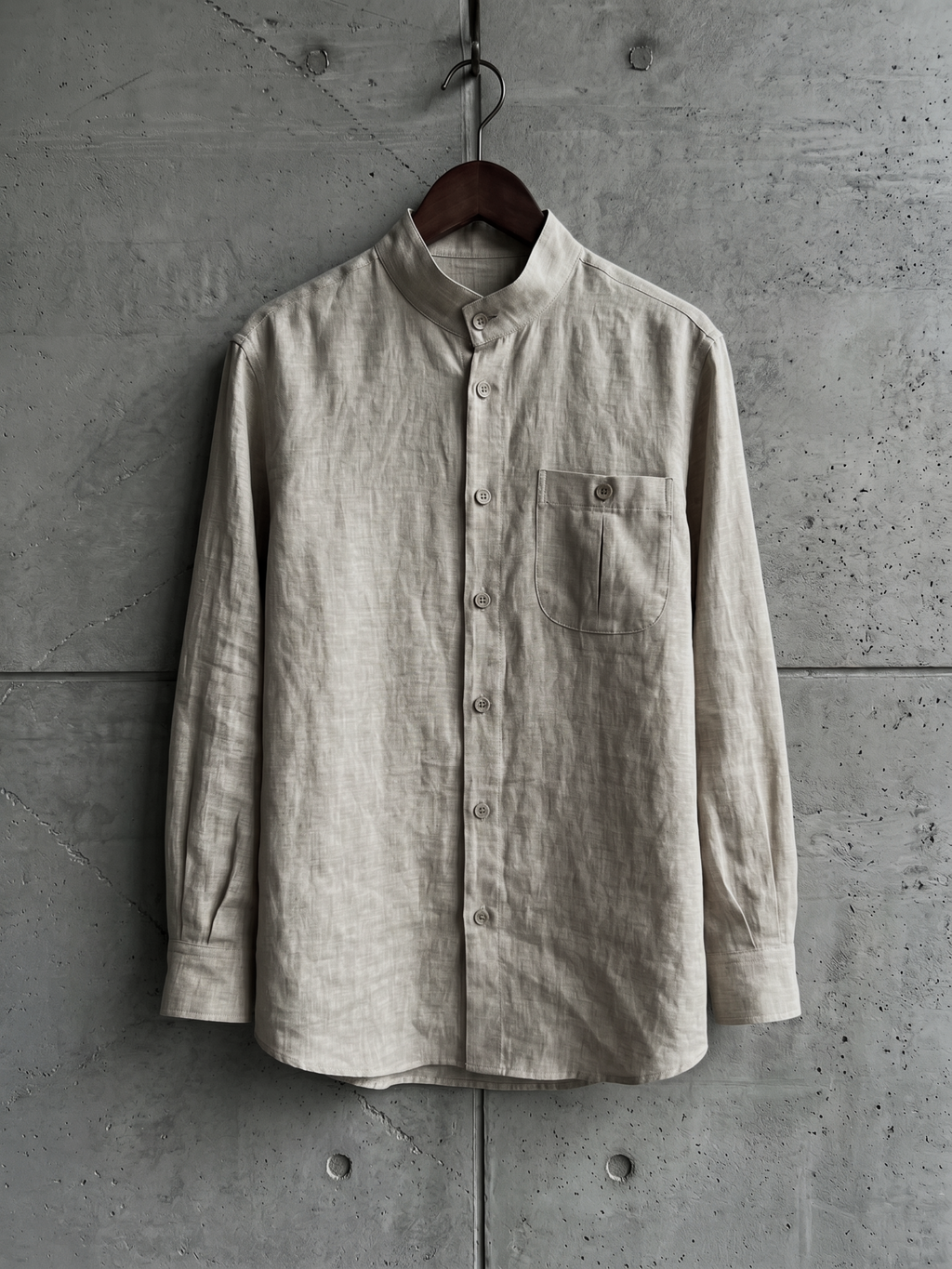 Band Collar Pocket Shirt