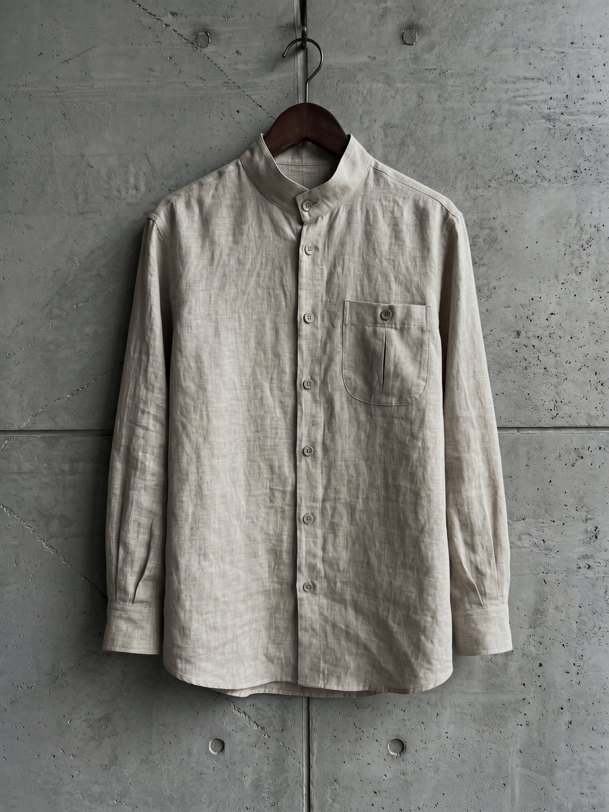 Band Collar Pocket Shirt